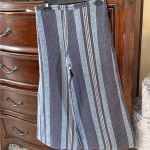 bryn Walker Blue and Gray Wide Leg Pants